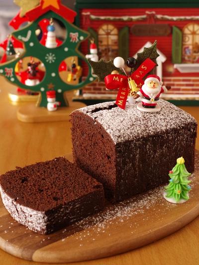 クリスマスの超簡単チョコレートケーキ☆ホットケーキミックス(HM)とココアパウダー使用