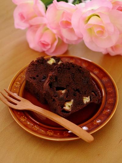 完熟バナナの簡単チョコレートパウンドケーキ(バレンタイン・毎日のおやつやティータイムに)