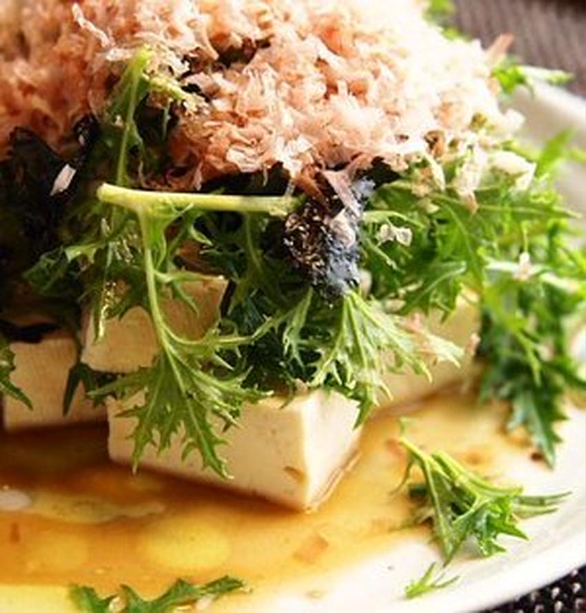シャッキリ食感がおいしい！水菜×豆腐のサラダレシピ