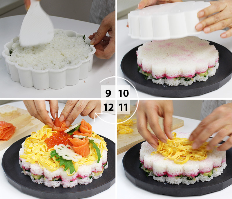 ひな祭りに作ろう 豪華見え お花のちらし寿司ケーキ くらしのアンテナ レシピブログ