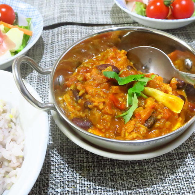 豆とひき肉のキーマカレー