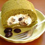 抹茶と黒豆ロールケーキ