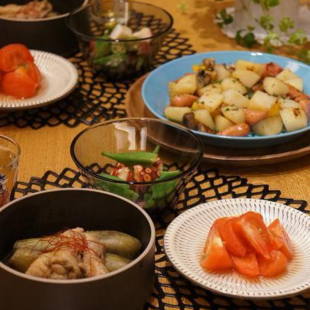 鶏手羽元と丸ごとナスの煮物