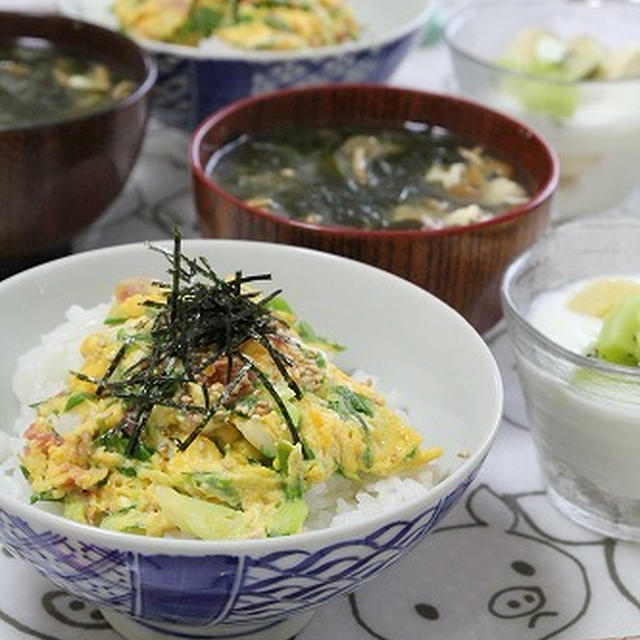 わけぎの梅玉丼