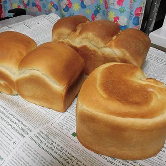 3斤分の粉で3つの食パンを焼きましたよ～♪
