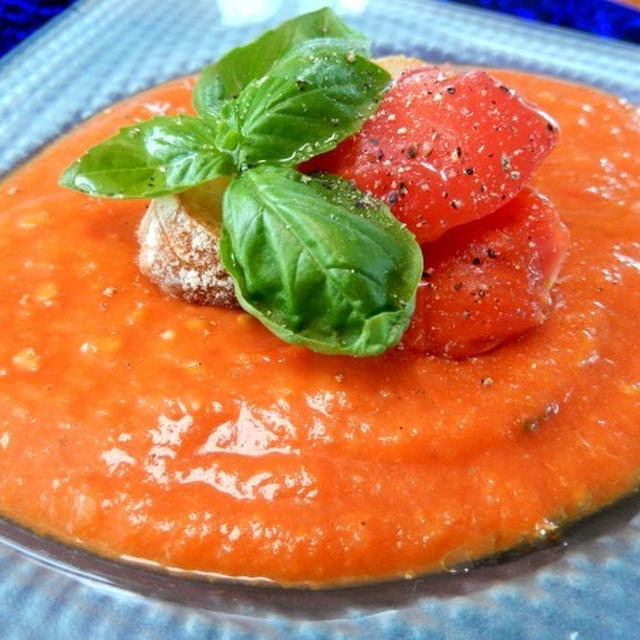 水なしで作る冷たい食べるトマトスープ