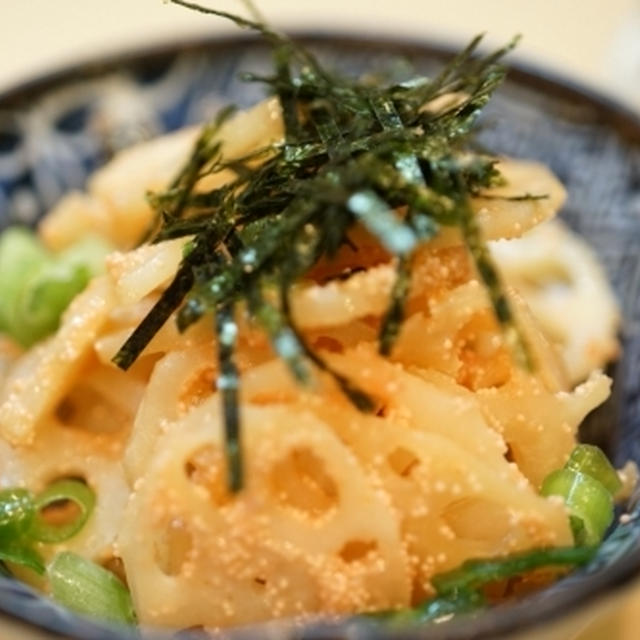 牡蠣だし醤油で蓮根の明太子和え☆