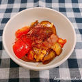 ニッポンハム「シャウ ベーコロン」を使って、なすとトマト、ベーコロンの黒酢炒め