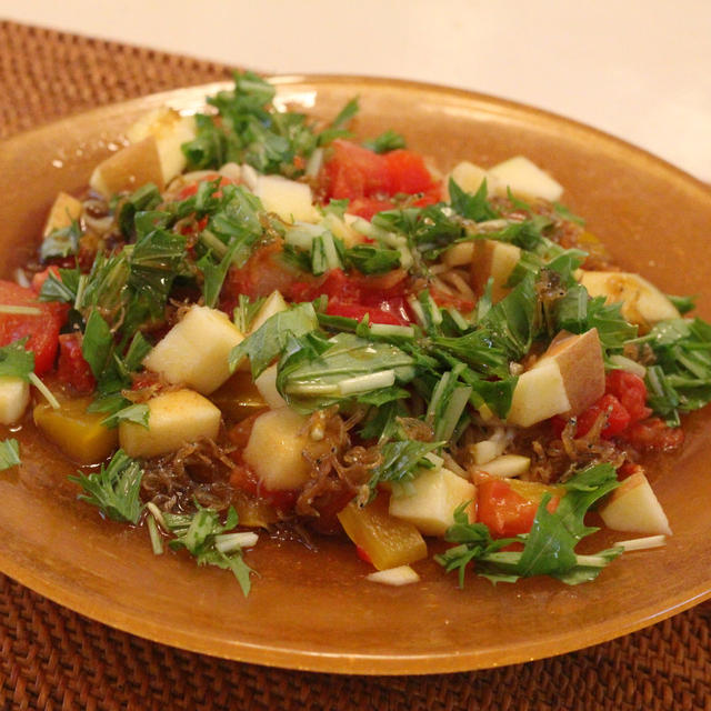 スパイスアンバサダー＊クミン&オリーブオイルで、冷凍トマトとカラフル野菜の冷やし中華