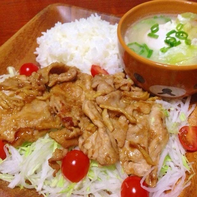 生姜焼きプレート＆フルブラ炭酸割り♪♪