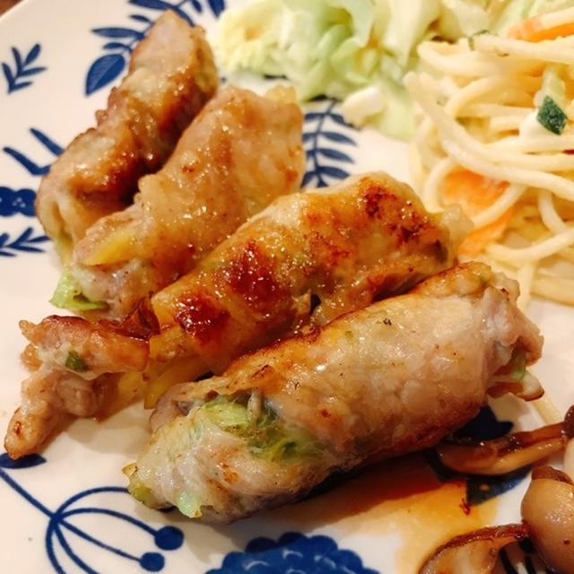【キャベツとサツマイモの肉巻き】海苔の佃煮を使って♪