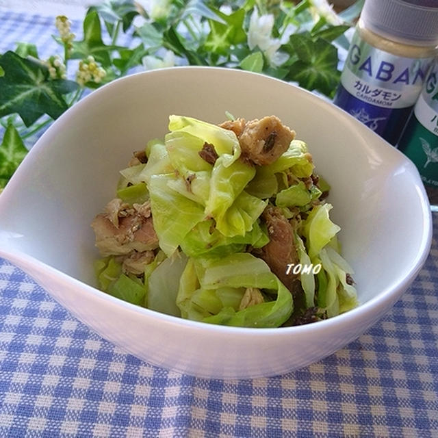 スパイスアンバサダー♪お弁当のすきまおかずに！キャベツとサバ缶のスパイス和え