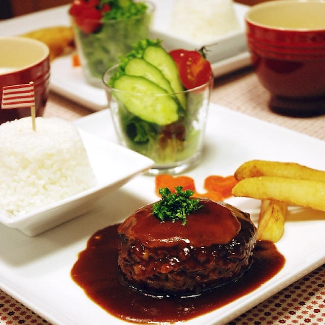 ハンバーグでお子様ランチ♪