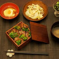 春爛漫、菜の花と鰹の手ごね寿司、ふきのとうの味噌汁で……美酒爛漫……