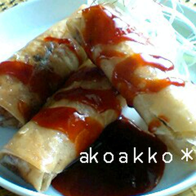 甘辛のタレで焼きそば春巻き
