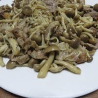 豚肉ときのこの味ぽん炒め♪