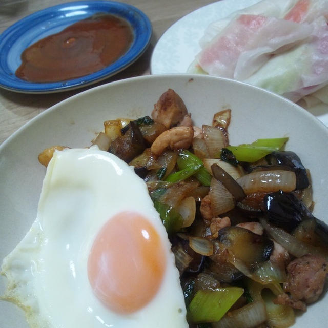 今日の夕御飯 タイ風バジル炒め