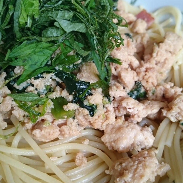 ひき肉とほうれん草のパスタ✨