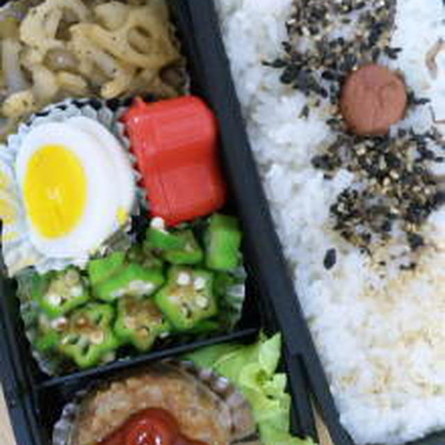 ハンバーグと茹で卵のお弁当！