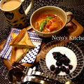 トマトスープとホットサンドで朝食♪