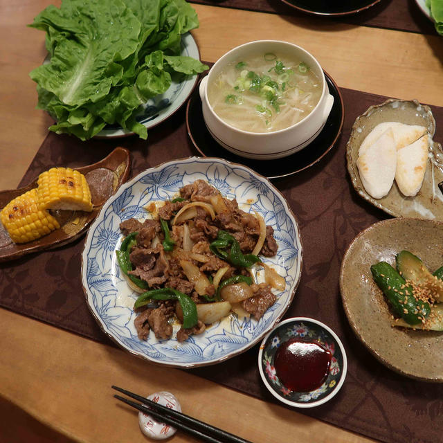 自家製サンチュでプルコギ風牛肉炒めの晩ご飯　と　愛しの”ライムライト”♪