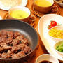 合いびき肉でステーキ？【６２４円＊サイコロステーキ定食】
