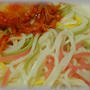 キムチのせ冷麦～カラフル！