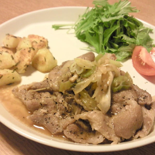 豚のしょうが焼き。