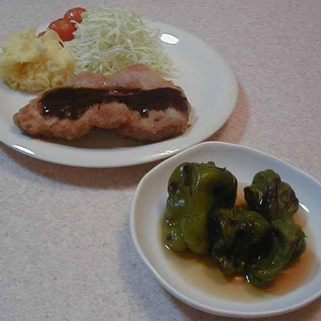 ピーマンの丸焼き