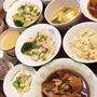 夕飯・かれいの煮つけ＆ネギ塩の蒸し鶏