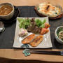 鮭のパン粉焼き・海老グラタンの晩ご飯と　花壇の花たち♪