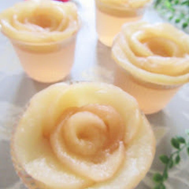キュートに薔薇のお花りんごゼリー By Satorisuさん レシピブログ 料理ブログのレシピ満載