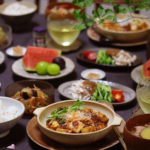 【献立】麻婆豆腐と、棒棒鶏と、さつまいもの豚汁など。～他、煮びたしや胡麻和えなんかもこの機会に食べておきたいね！～