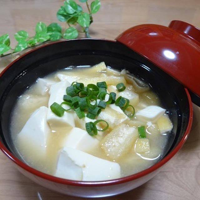 豆腐うす揚げの味噌汁　ヤマキおだしりぴ