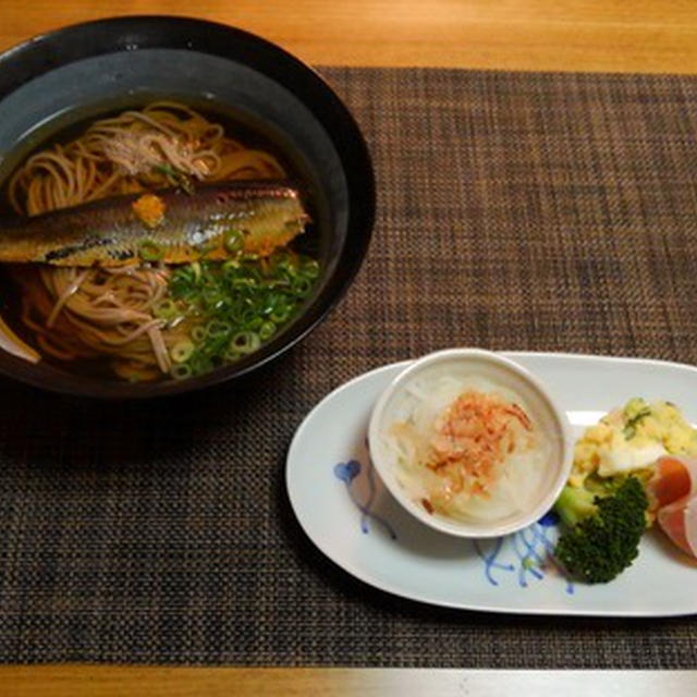 口内炎で献立が決まった晩御飯☆鰊蕎麦♪☆♪☆♪