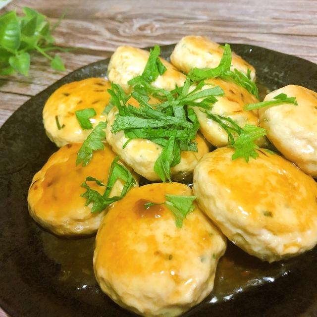 豆腐でふわふわヘルシーつくねの照り焼き梅風味　冷めても美味しい　お弁当にも