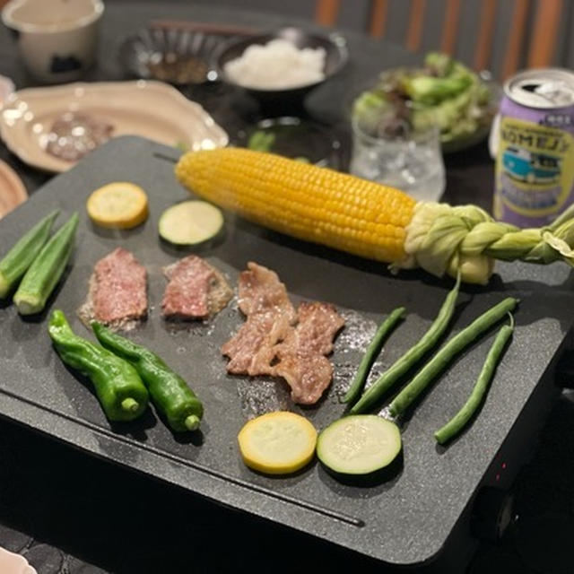 【アビエンマジックグリル】夜ごはんに悩んだら焼き肉&今年初の三つ編みとうもろこし