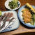 小あじと天ぷら。いか天うどん