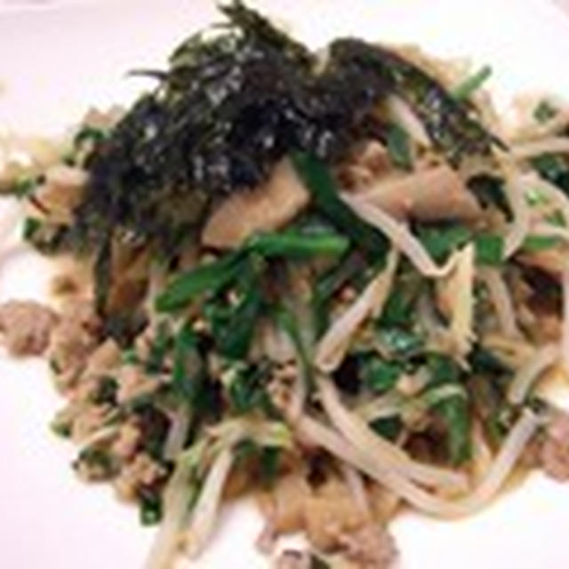 もやしとひき肉のコチジャン炒め