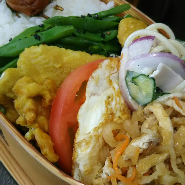 カレー天とサラスパ弁当