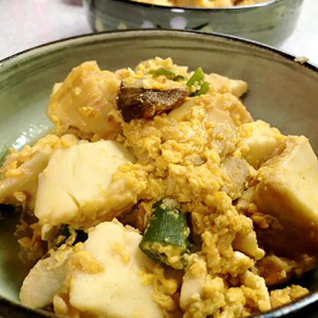 厚揚げの豆板醤煮＆のんちゃんママからの地野菜♪