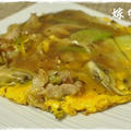 半熟が好き？固めが好き？舞茸と豚肉の卵とじ中華風醤油あんかけ♪