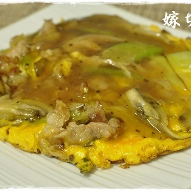 半熟が好き？固めが好き？舞茸と豚肉の卵とじ中華風醤油あんかけ♪