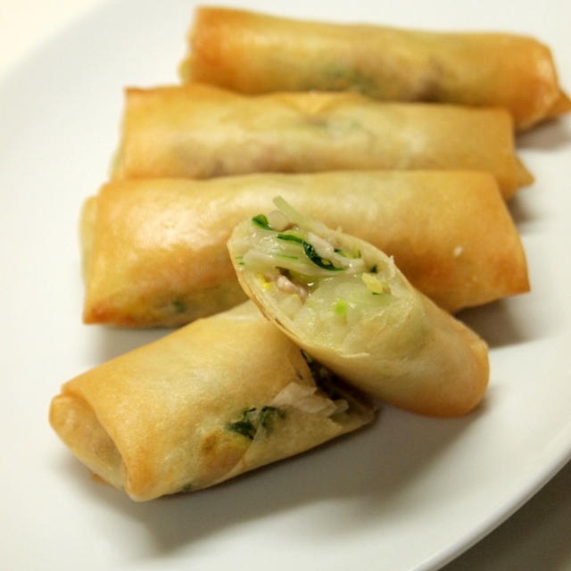 残り物で春巻き