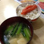 明太ご飯・小松菜の味噌汁