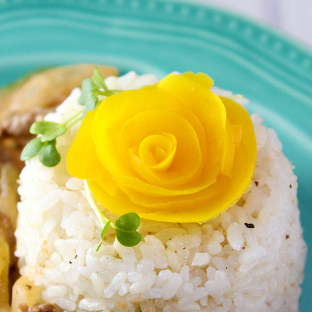 父に日✿パプリカで黄色のバラ✿（食中毒の盲点！！