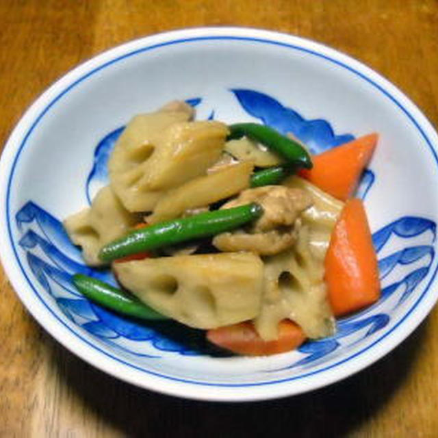 れんこんと鶏肉の炒り煮