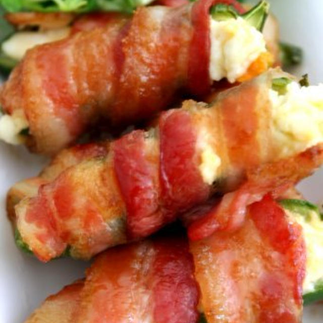Bacon Wrapped Stuffed Jalapeno Peppers クリームチーズ詰めハラペーニョペッパーのベーコン巻き
