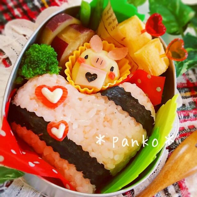 ﾊﾞﾚﾝﾀｲﾝ♪恋する子豚とハートいっぱいのお弁当☆(キャラ弁)