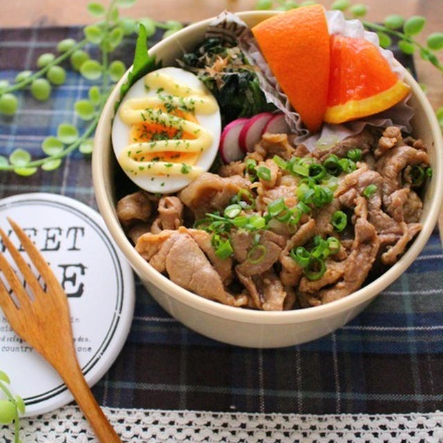 本日のお弁当【豚肉のコチュジャン煮のっけ弁当】